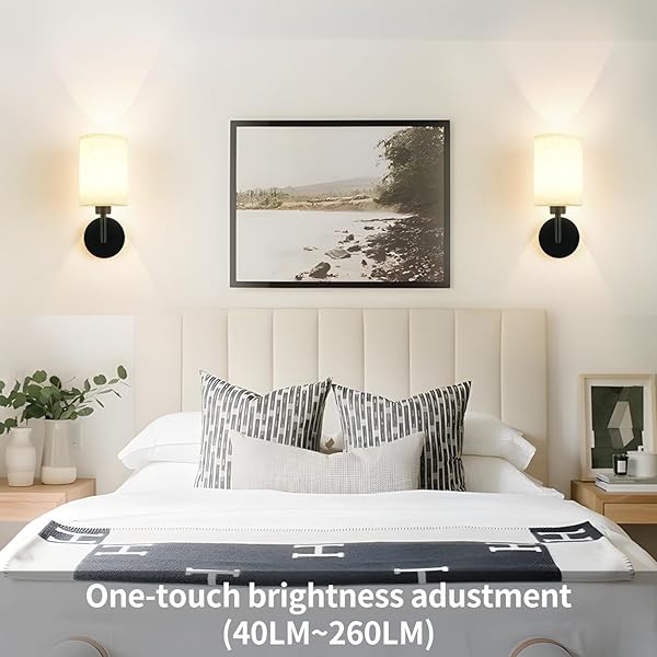WODERDENG BATTERY OPERATED WALL SCONCE SET OF TWO,DIMMABLE CORDLESS WALL SCONCES,12 COLORS RECHARGEABLE WALL LIGHTS,WALL LAMPS FOR BEDROOM,LIVING ROOM (BLACK)