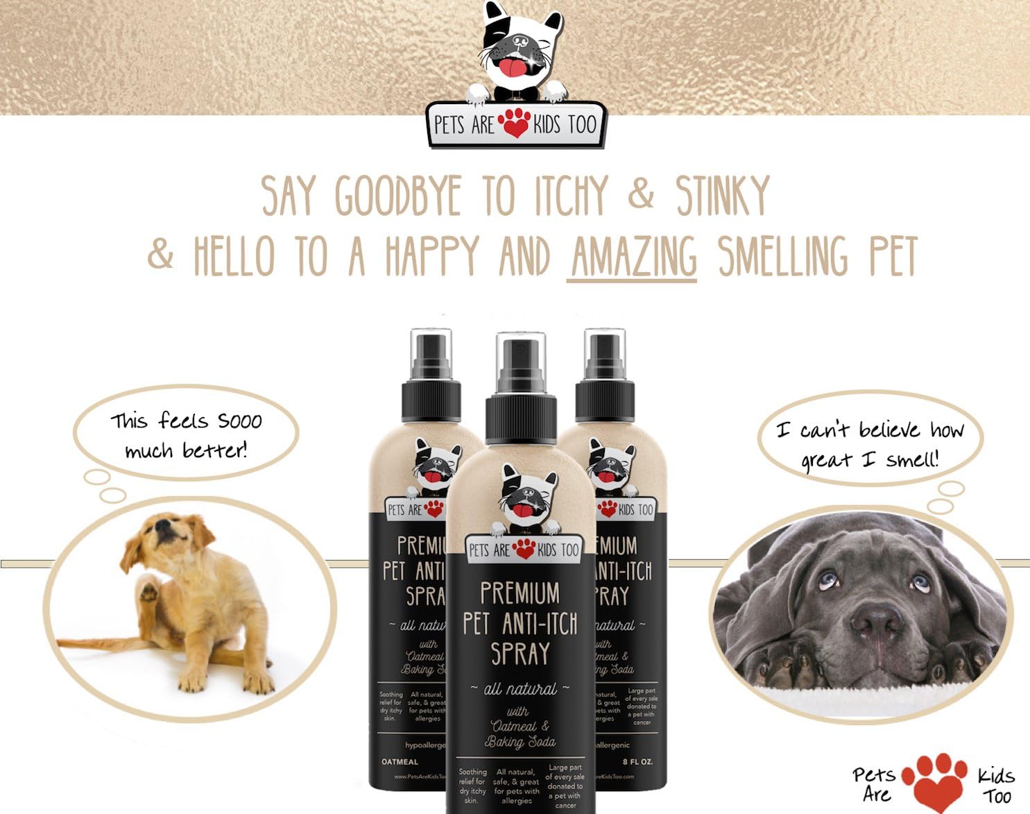 Premium Pet Anti Itch Deodorant Spray & Scent Freshener! Natural Ingredients, Hypoallergenic! Soothes Dogs & Cats Hot Spots, Itchy, Dry, Irritated Skin! Odor & Allergy Relief! Smells Amazing! (1 Btl) : Pet Supplies
