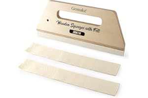 Gomake Wallpaper Smoothing Tool Large Wooden Squeegee with Felt for Large Film Application,Floor Graphics Installing,Doors and Windows Decal Applications