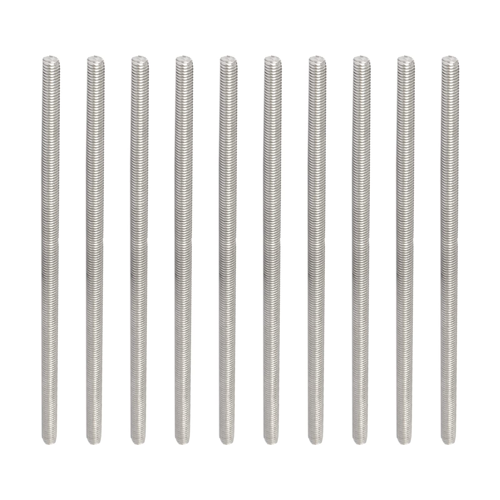 Rebower Fully Threaded Rod 304 Stainless Steel Rod Bar Studs, [for Hanger and U-Bolts] - M5 x 150mm Male Threaded /Silver/10Pack — image 1