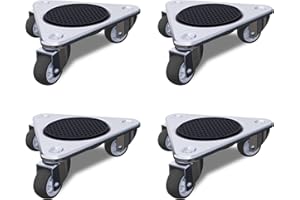 Furniture Mover by ONEON - 6 7/8" Steel Tri-Dolly, 3 Wheels Furniture Dolly for Moving, 720 LB Max Load Capacity (Silver 4Pack)