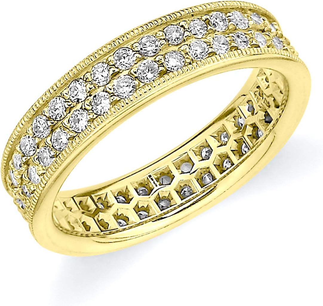 18K Gold Diamond 2 Row Eternity Ring (1.0 cttw, F-G Color, VVS1-VVS2 Clarity)