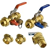 Hydro Master Tankless Water Heater Service Valve Kit with Pressure Relief Valve Included 2 pcs SWT Connections, 1-Inch IPS Is