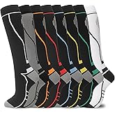 hello momoya Compression Socks for Women Men Circulation Knee High 8 Pairs for Nurses, Running, Travel, Athletic