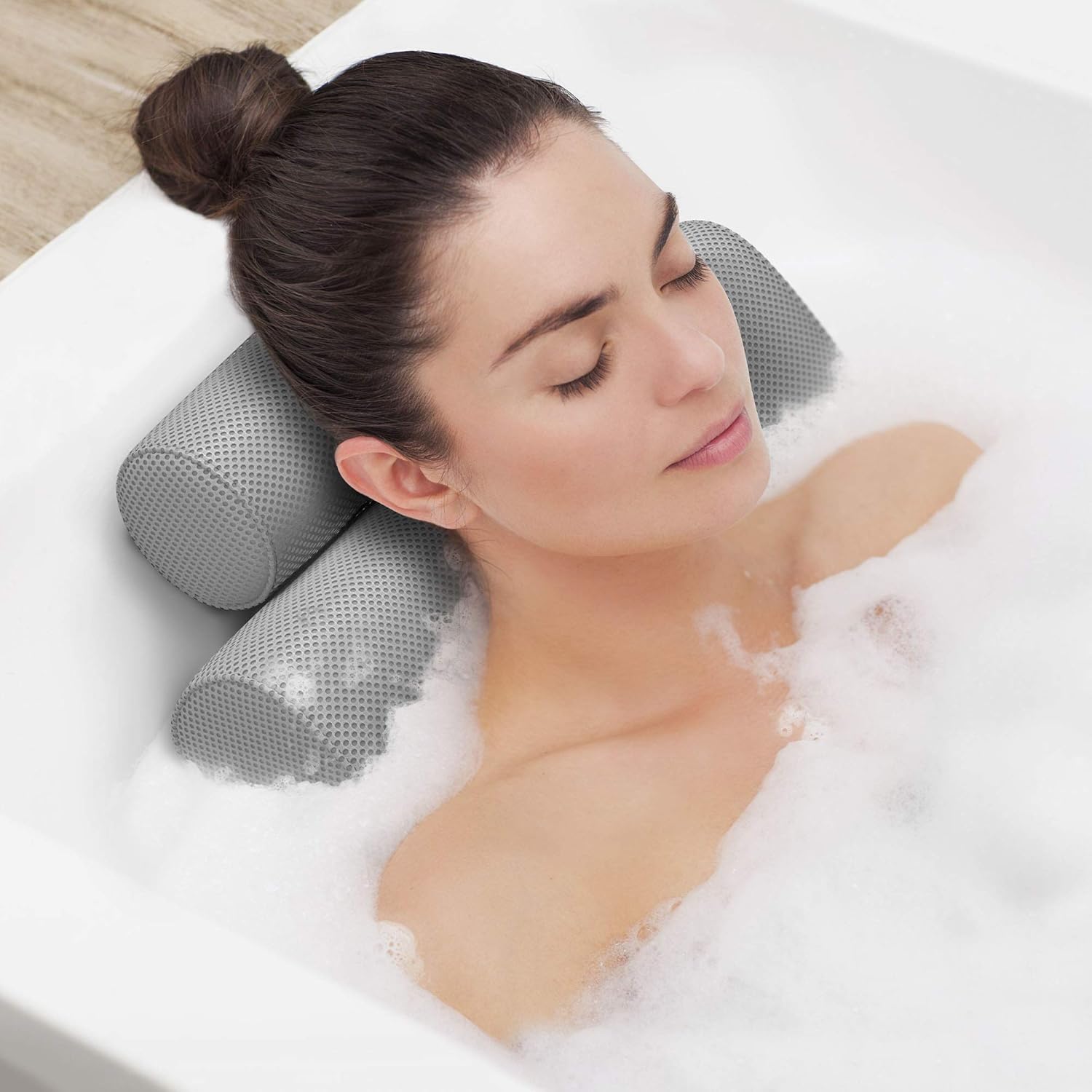 Everlasting Comfort Bathtub Bath Pillow - Spa Pillow with Back and Headrest Cushion - Hot Tub Pillow - Neck and Head Rest Support for Bath or Shower - Bath Stuff Accessories : Beauty