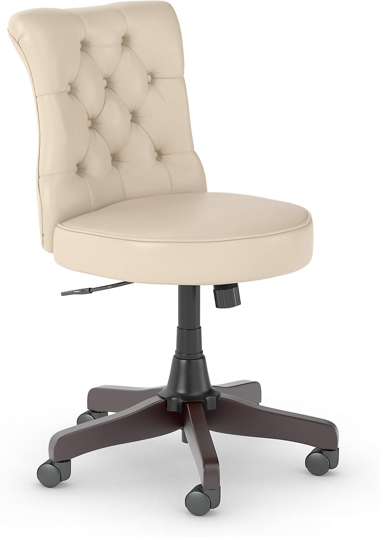 Bush Furniture Salinas Mid Back Tufted Office Chair in Antique White Leather