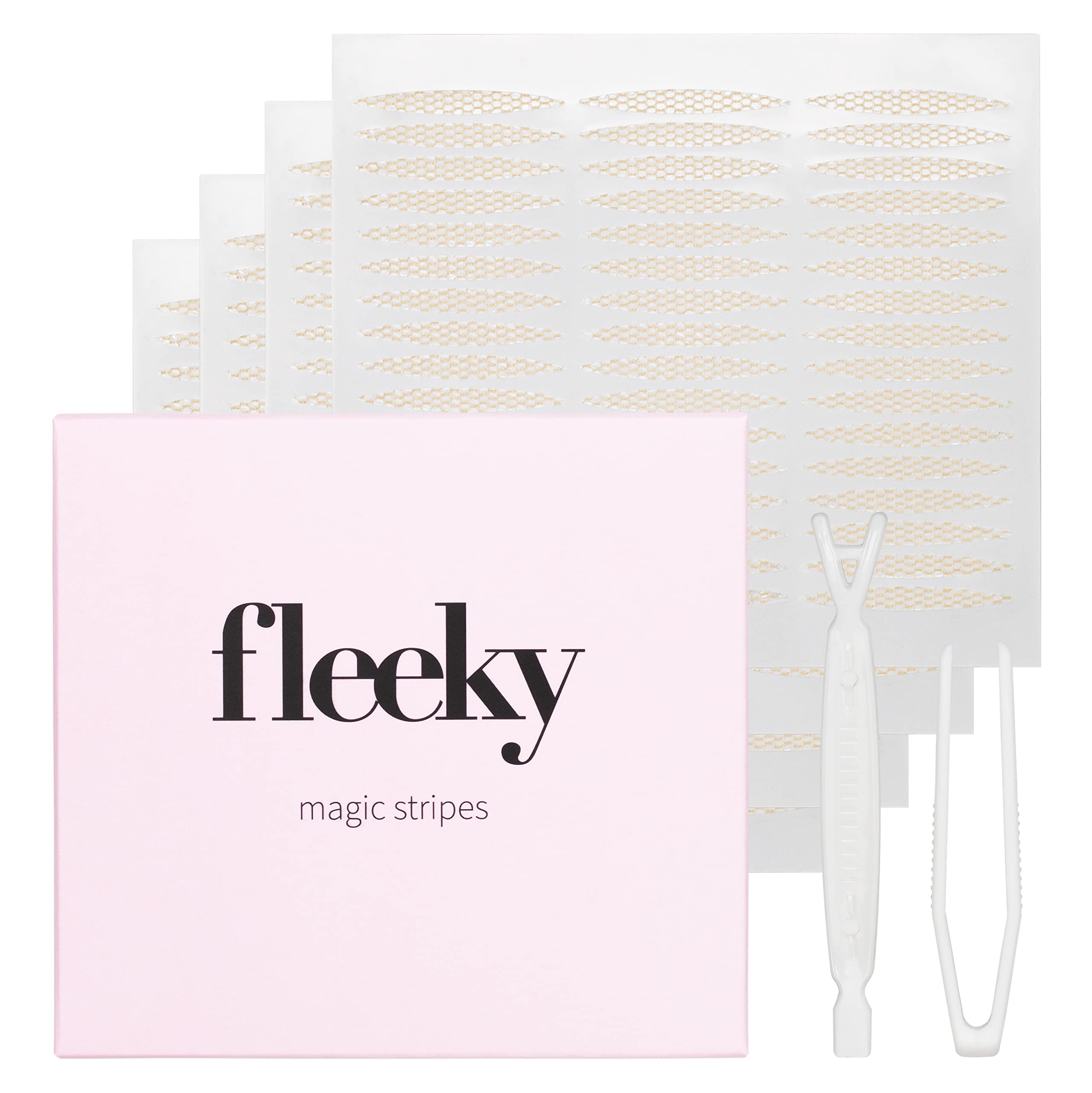 Fleeky Slip-On Lids Stripes Magic - Invisible Eyelid Stripes for Lifting without Surgery, Eyelid Tape, Double Slip-On Lid Sticker for Lamination (M)