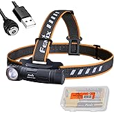 Fenix HM61R V2.0 Rechargeable Headlamp, 1600 Lumen L-Shape 90 Degree Right Angle Flashlight with White & Red Lights, with 2X ARB-L18 and LumenTac Organizer