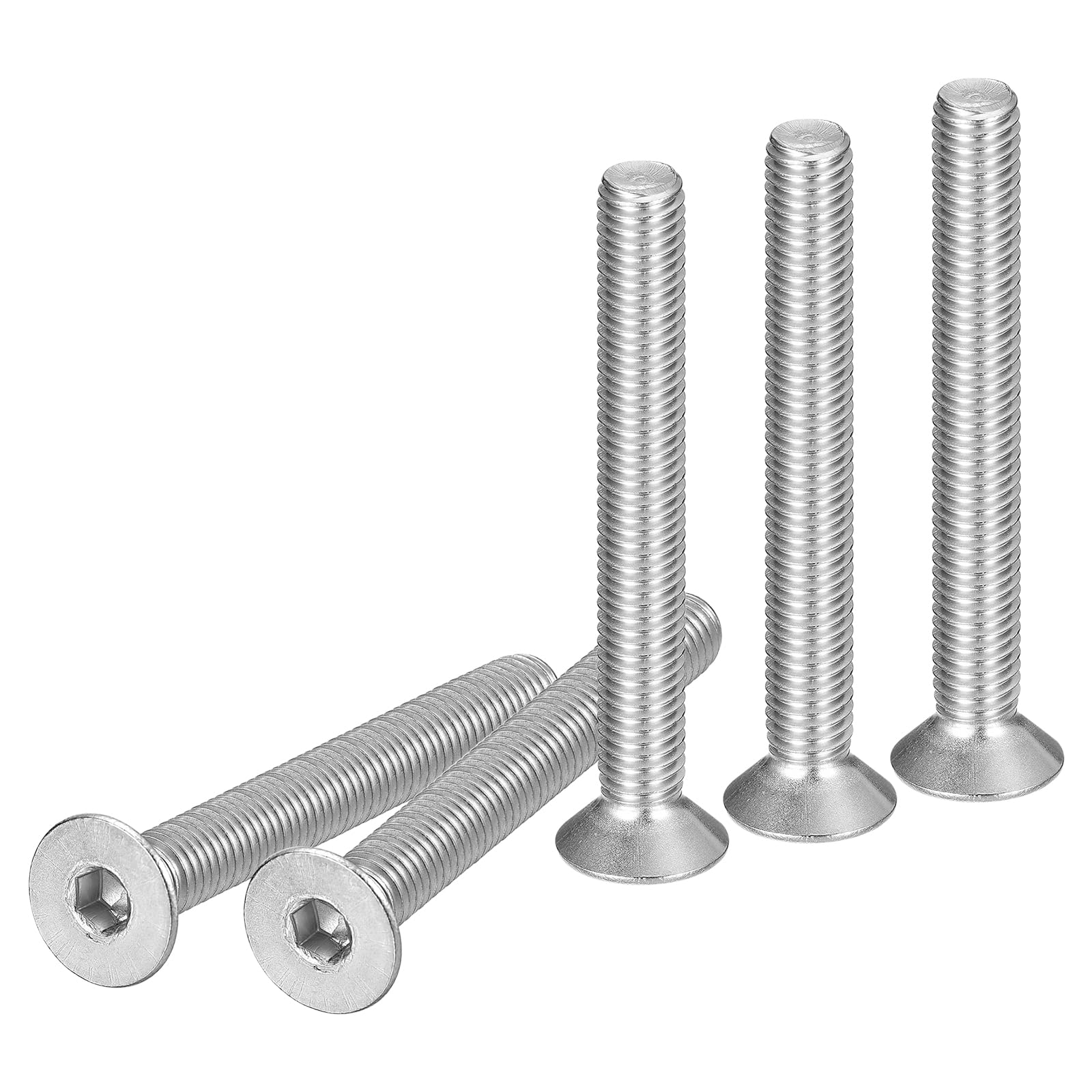 DTGN M8-1.25 x 65mm Flat Head Socket Cap Screws, 10 Pack 304 Stainless Steel Hex Socket Flat Head Screws, Full Thread, Countersunk Bolts