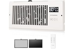 VIVOHOME 4" x 10" Register Booster Fan with Remote Control, Removable Dust-proof Mesh, Quiet 10-speed Vent Booster Fan, White