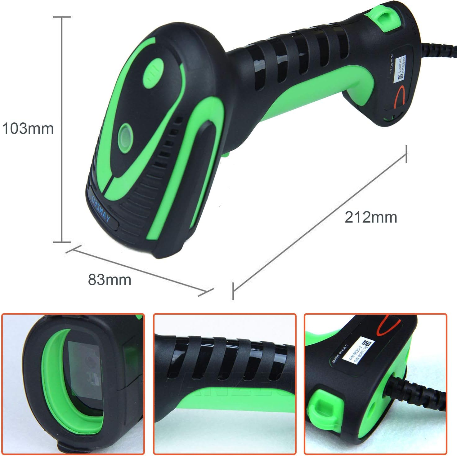 Yanzeo E9820 Handheld 2D Imaging HD QR Dedicated CPU Memory Hospital Logistics Waterproof Anti-Shock Industry 4.0 Barcode Scanner - Image 3