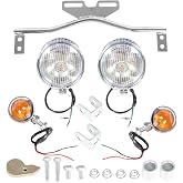 GENRICS Chrome Passing Driving Spot Fog Light Turn Signal Light Bar Kit,Silver