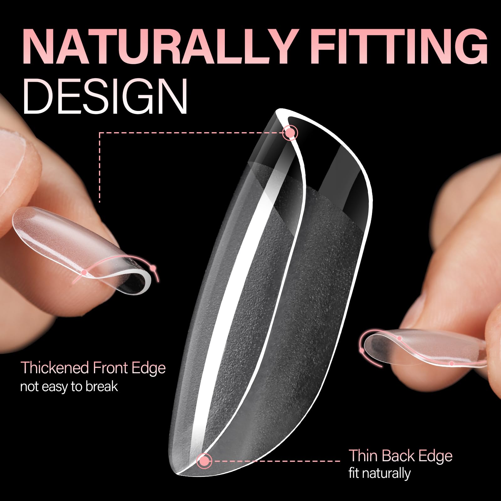 AILLSA Extra Short Square Nail Tips Full Cover Half Matte Nail Tips Clear Gelly Pre-Shaped Nails Tip Press On False Tip Extension for Home DIY Manicure Salon 216PCS 12 Sizes - Image 2