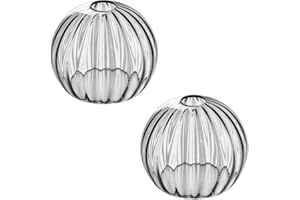 ANYLOVE Clear Glass Shade,Replacement Globe & Cover for Lighting Fixture, 8" Diameter, Replacement with 1.65 Inch Fitter for Wall Lamps Chandeliers or Ceiling Light (2, 8Inch - Gray Glass)