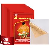 60 Counts Large Hot Capsaicin Patches for Muscle &amp; Joint Soreness, Zip Bag | Easy to Store, Natural Capsicum Plaster Provides Gentle, Soothing Warmth for Neck, Back, and Shoulders