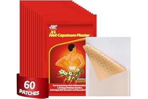 JenGuFun 60 Count Capsaicin Patch, Capsicum Patches, XL Hot Capsicum Plasters, Upgraded Zippered Packaging, for Relieving Various Muscle and Joints Soreness