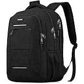 Backpack for Men and Women, School Backpack for Teens, Black Backpack for Boys with USB Charging Port Fits 15.6 Inch Laptop, Water Resistant Travel College Bookbag