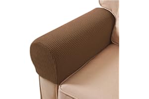 ESRISE Sofa Arm Chair Covers, Couch Armrest Armchair Covers, Stretch Anti-Slip Recliner Slipcovers Furniture Protector, Set of 2 (Coffee)