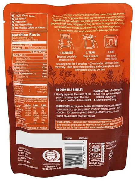 SEEDS OF CHANGE RICE & QUINOA BLND GRLC ORG