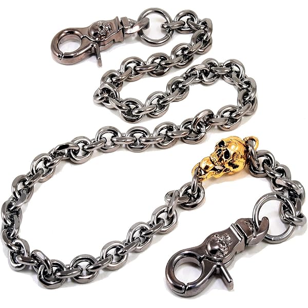 Harley-Davidson Men's Skull & Spring 24 inch Wallet Chain, Antique