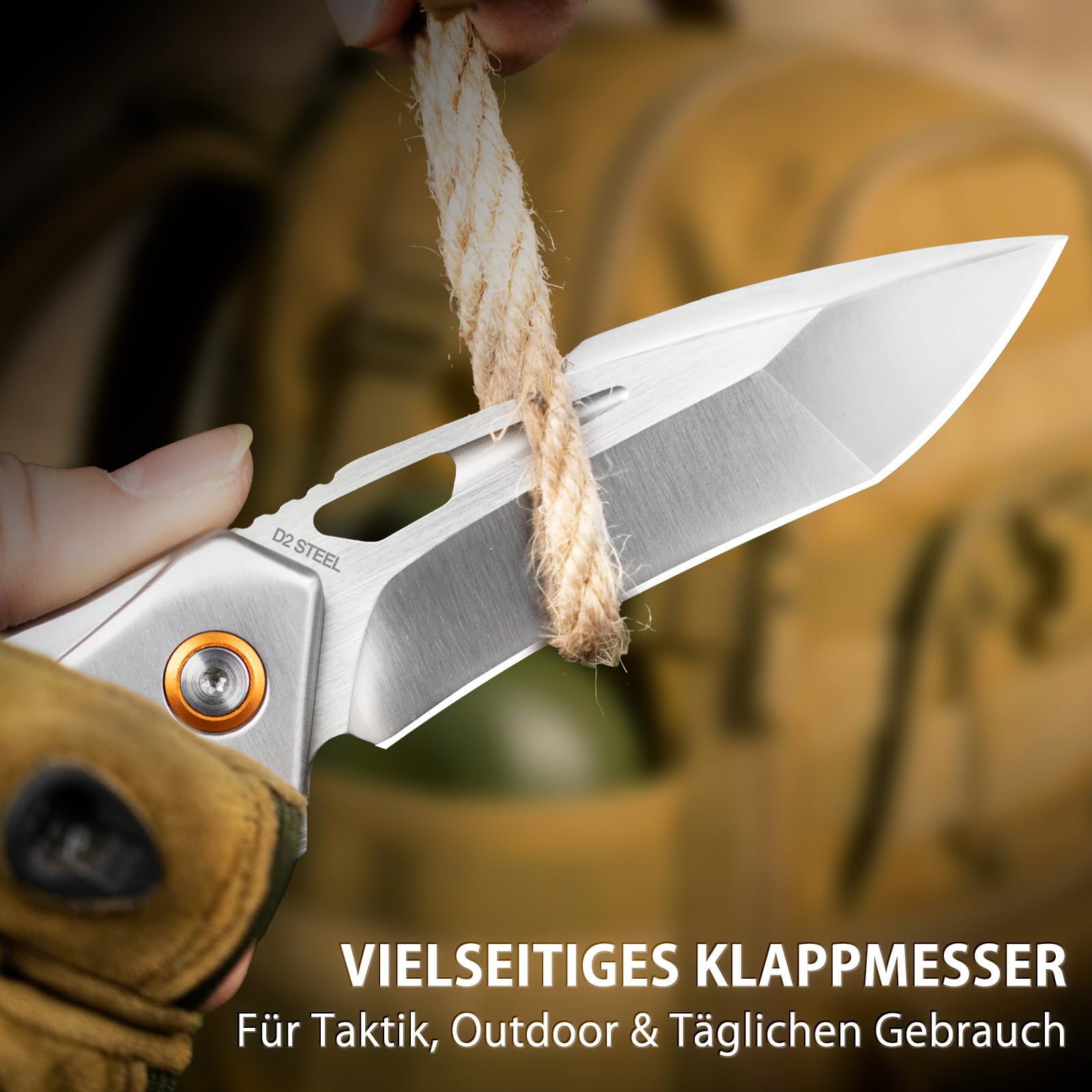 LOTHAR LICH KING Klappmesser, Scharfe D2 Stahl Taschenmesser 4