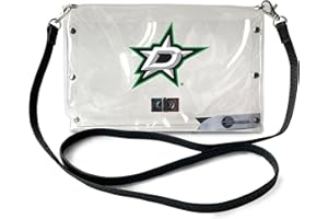 Littlearth Womens NHL Clear Envelope Purse With Black Fashion Strap
