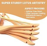 Aspect Wooden Hangers 40 Pack Natural Smooth Notches 360° Hook Pants Bar view 5