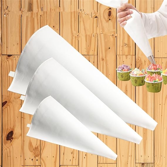 Joyeee 3 Größe Profi wiederverwendbares Silikon Spritzbeutel-Set, Fugenfüller-Beutel - Dekorieren für Zucker Handwerk, Cupcak