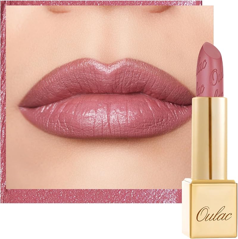 Oulac Glow Metallic Shine Pink Lipstick Mauve Babe 4.3 g Rose High Impact