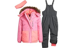 Pink Platinum Girls' Snowsuit - 2 Piece Cozy Fleece Lined Weather-Resistant Insulated Girls Ski Jacket & Snow Bib (2T-16)