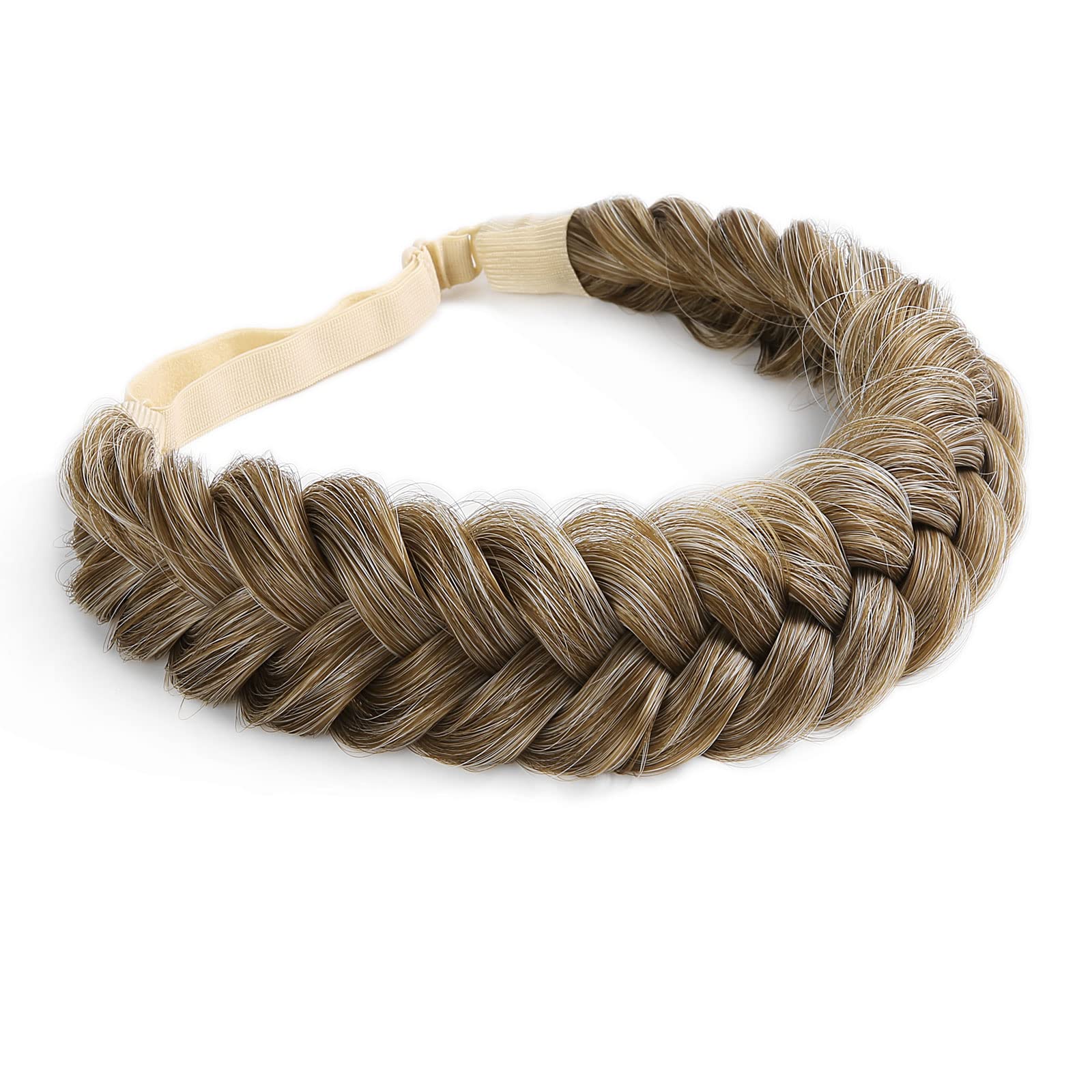 TOECWEGR Extensions Headband Hair Band Braided Classic Chunky Wide Plaited Wedding Fluffy Braids Wig Women Girl Beauty Accessory (Marsbraten) — image 1