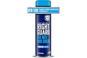 Right Guard Sport Powder Dry Scent Antiperspirant & Deodorant Spray - 4-in-1 Protection Spray Deodorant For Men, Blocks Sweat, 48-Hour Odor Protection, Quick-Drying, & Long-Lasting, 6oz