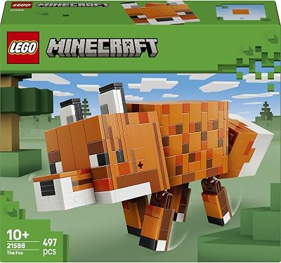 Minecraft The Fox - Figura articulada de animal de brincar - Modelo 3D com acessórios - Decoração do Quarto - Presente de Jogador de Aniversário para Rapazes e Raparigas 10+ Anos - 21588