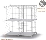 HOMIDEC 4 Cube Wire Storage Shelves Wardrobe Cabinet Bookcase view 7