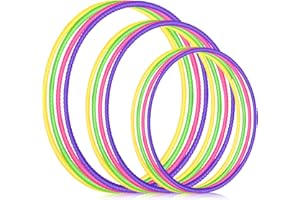 Syhood 12 Pcs Toy Color Hoop Plastic Detachable Adjustable Hoop Light Weight Exercise Hoop Fitness Hoop Equipment Toy Waist R