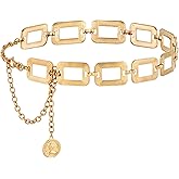 Gold Metal Chain Belt, Waist Chains for Women Ladies Fashion Chunky Link Chain Belts for Dresses Jeans