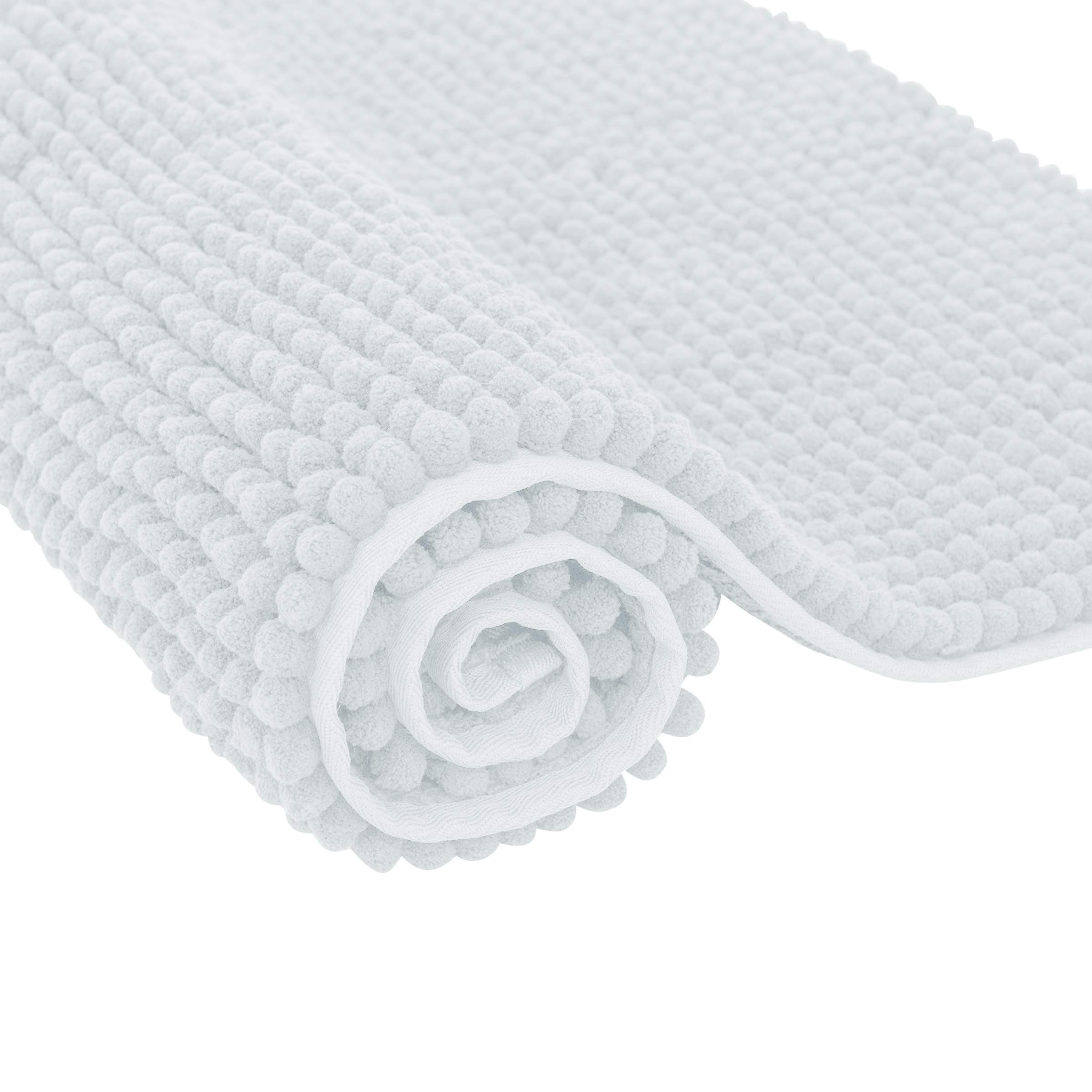 SU SUBRTEX Mat Soft Short Plush Bath Rugs for Bathroom,Chenille (White,40×60cm)