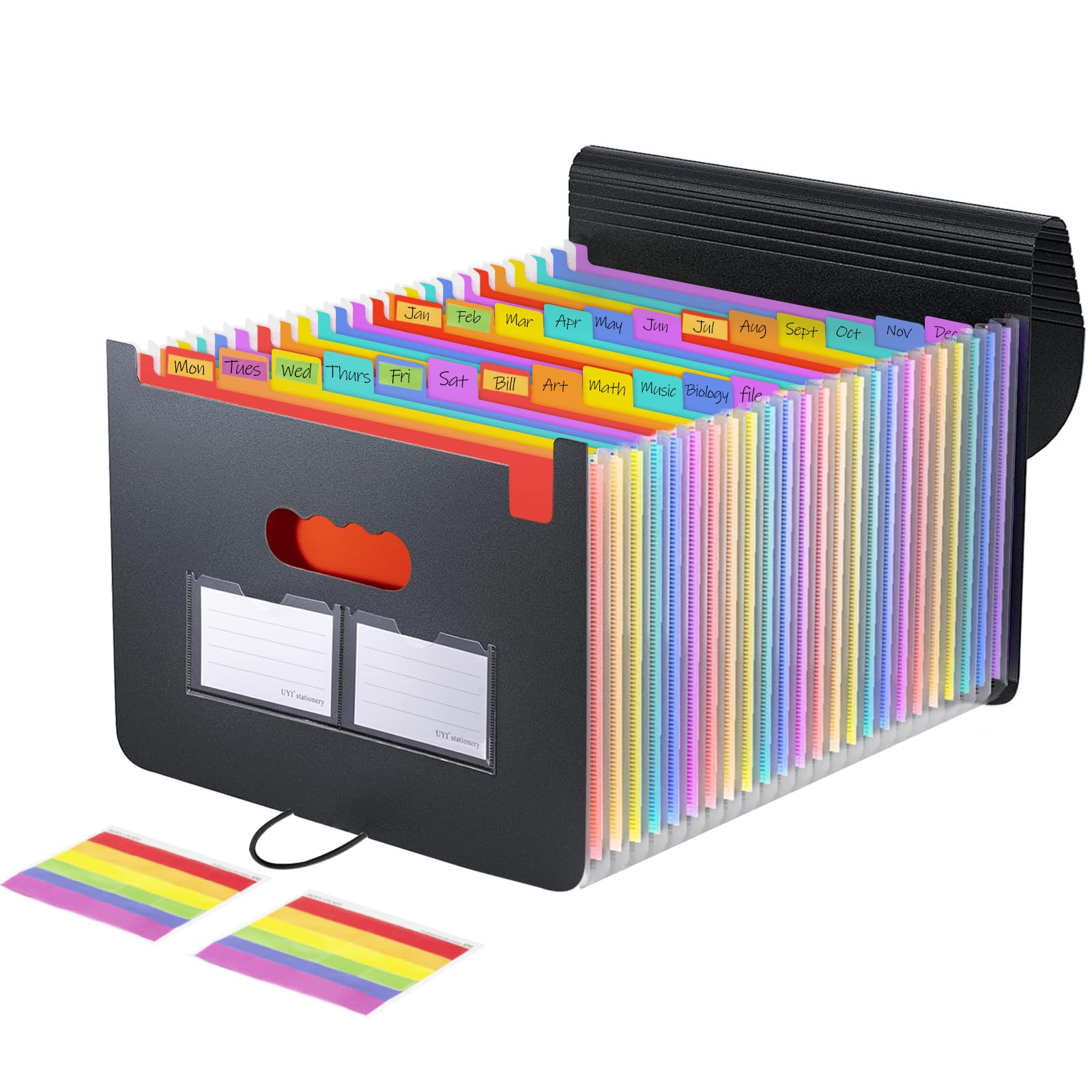 Carehabi Office Document Holder, 25 Compartments Organisers Sorter Document Storage Paper, Expandable Portable Accordion Folder with Cover and Coloured Tabs