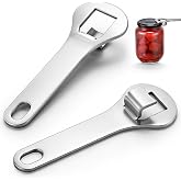 2 Pack Jar Opener, Stainless Steel Jar Lid Opener for Weak Hand and Seniors | Easy Grip Metal Canning Bottle Opening, Kitchen Tool Gifts for Older, Women (Silver)