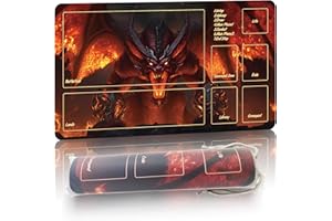 PARTYPDA MTG Playmat TCG DND Game Mat Card Game Play Mat, Locking Edge Design, Non-Slip and Durable (Demon 2)