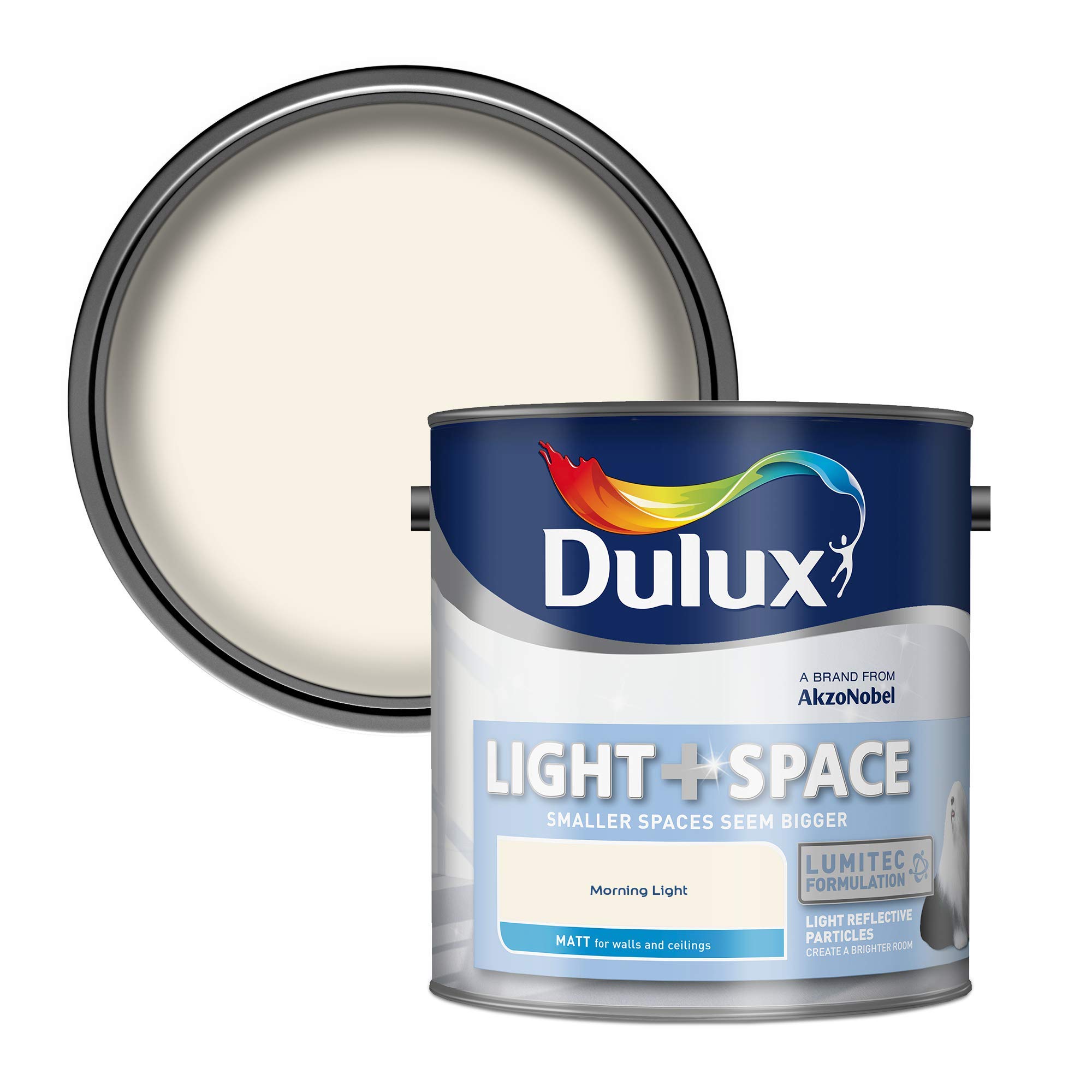 Dulux Light and Space Matt Emulsion Paint For Walls And Ceilings - Morning Light 2.5 Litres