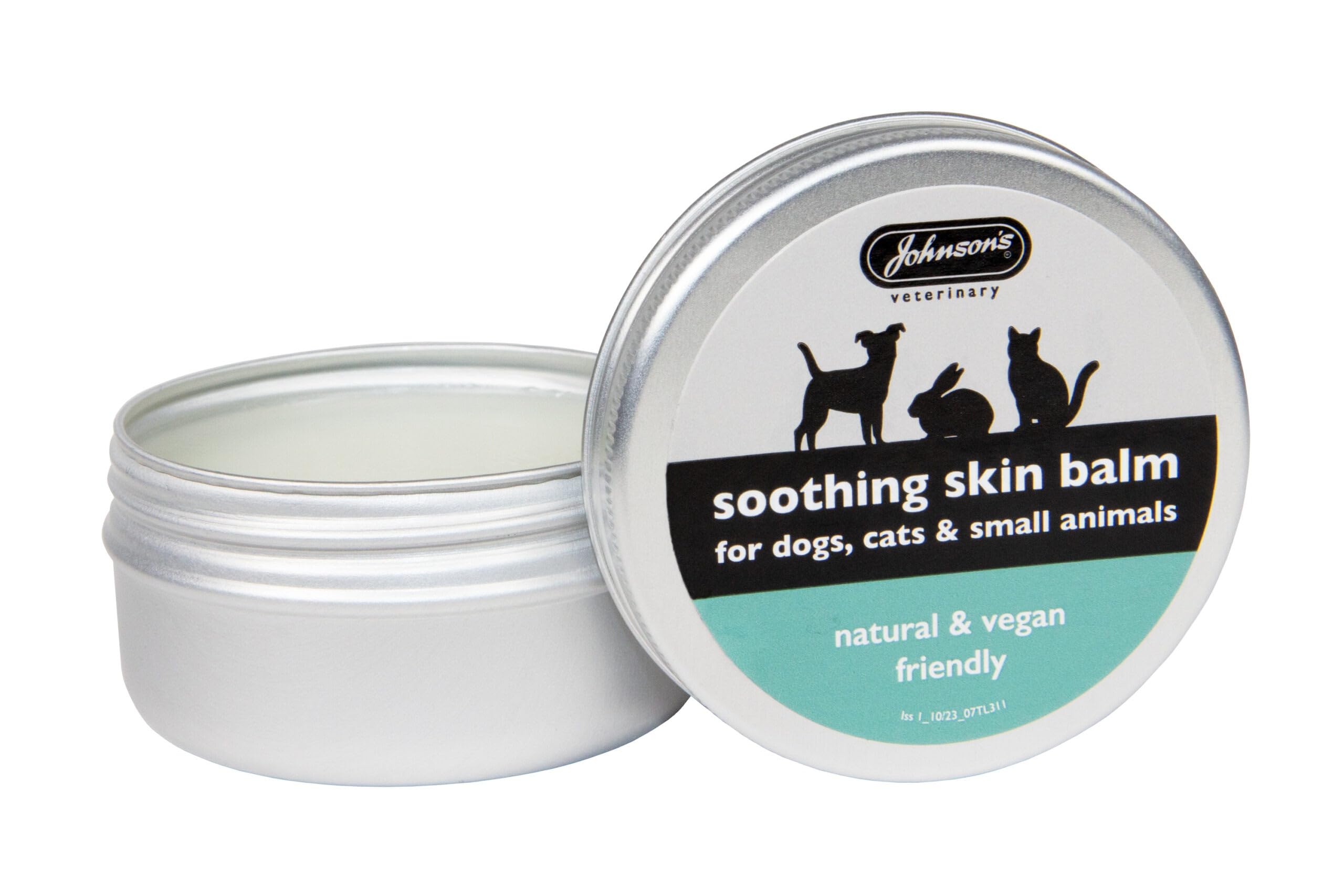 Johnson's Soothing Skin Balm, 45g - Natural Sulfur Ointment & Cat Itchy Skin Treatment, Dog Moisturiser for Dry Skin & Itchy Dog Skin Relief