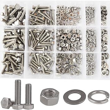 Hex Flat Head Bolts M4 M5 M6 Metric Threaded Hexagon Machine Screws Nuts Metal Hardware Fastener Flat And Lock Washers Sae Assortment Kit Set 304 Stainless Steel 510pcs Amazon Ca Tools Home