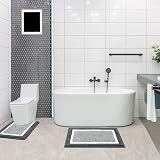 Pauwer 2-Piece Bath Rug Set Non-Slip Shaggy 50x80cm 50x60cm Dark Grey view 8