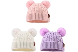 PESAAT Warm Toddler Girl Beanie Knit Winter Hats for Kids Twist Baby Boys Girls Hat 1-4 Years