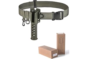 TWOHUA Fishing Rod Holder Belt - Adjustable Waist Wading Belts for Men with Portable Pole Inserter for Spinning Casting Reel, Outdoor Surf Kayak Fly Fishing Gear Accessories Wader Strap