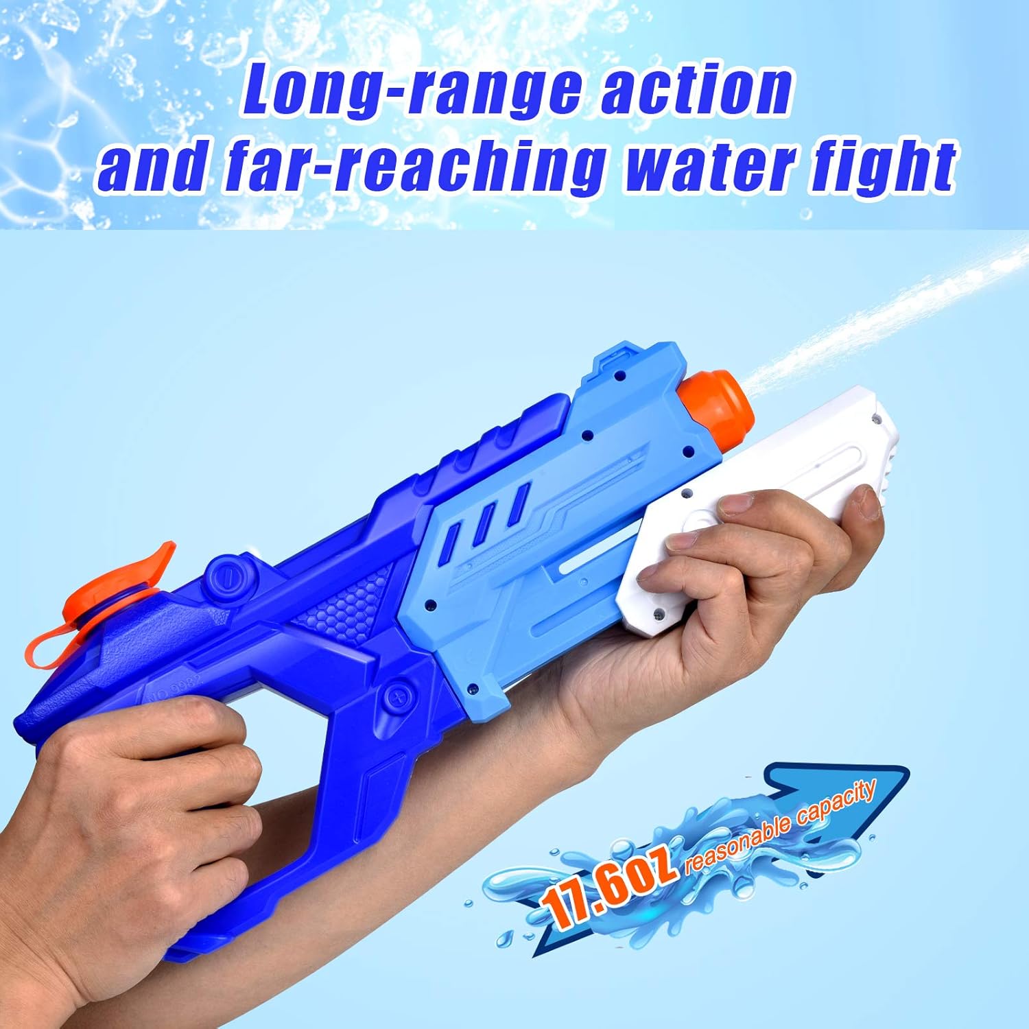 Quanquer Water Guns for Kids, 3 Pack Super Water Blaster Soaker Squirt Guns 600CC High Capacity Summer Swimming Pool Beach Party Favors Water Outdoor Fighting Toy for Kids Adults Boy Girl: Toys & Games