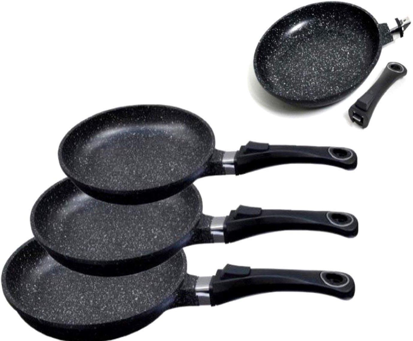 Lot De 3 Poêles En Fonte D’Aluminium Royalty Line - 20/24/28 Cm Anti-Adhésif Sans PFOA Tous Feux