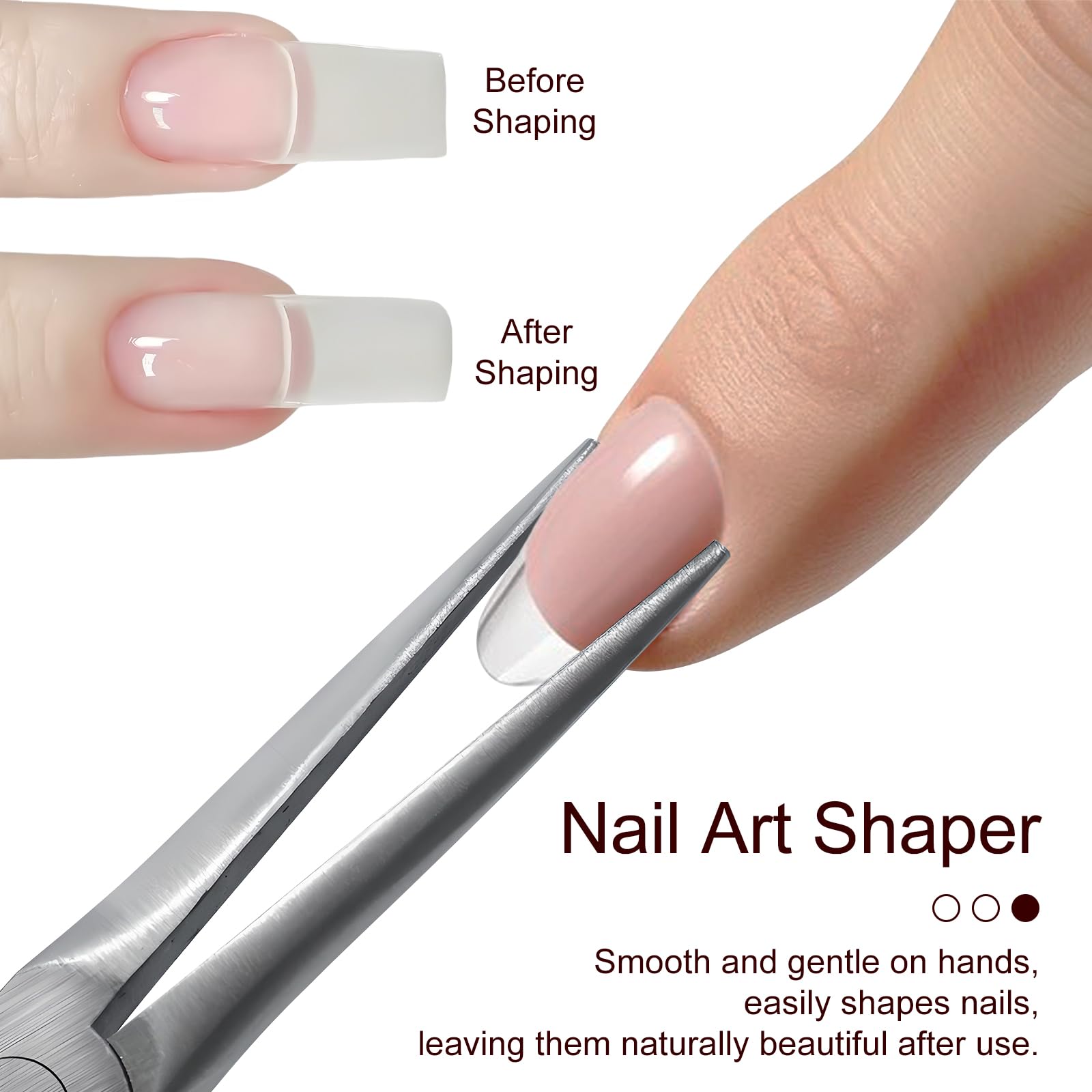 Acrylic UV Gel Tips Sculpting Tweezers Clip Nail Pincher Tool Kit, Stainless Steel Nail Shaping Nippers C Curve Nail Art Tools for Manicure and Pedicure - Image 3