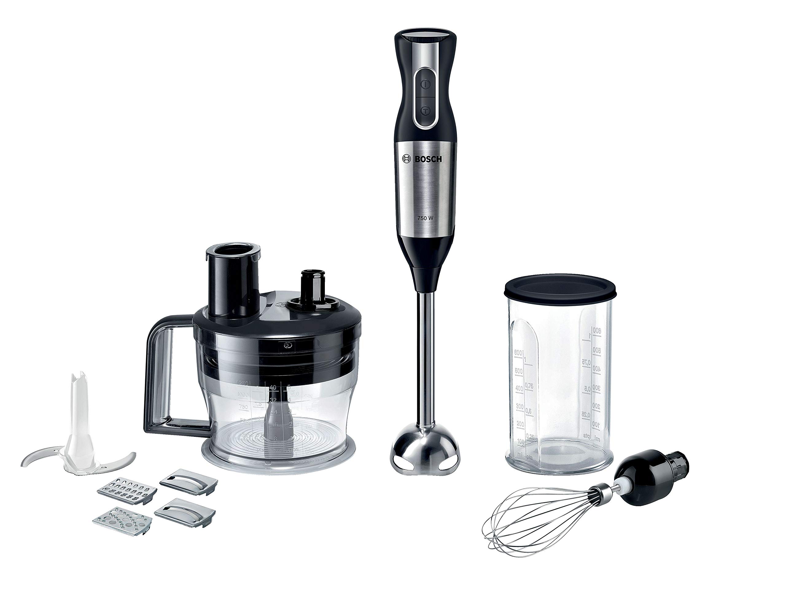 Bosch ErgoMixx MSM6S90BGB Hand Blender with Food Processor, 750W - Black & Silver